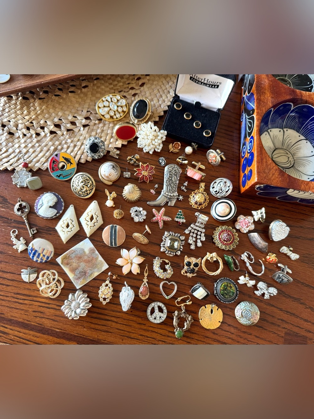 Junk Drawer Jewelry Making Parts Lot Estate Half Earrings Charms Stash